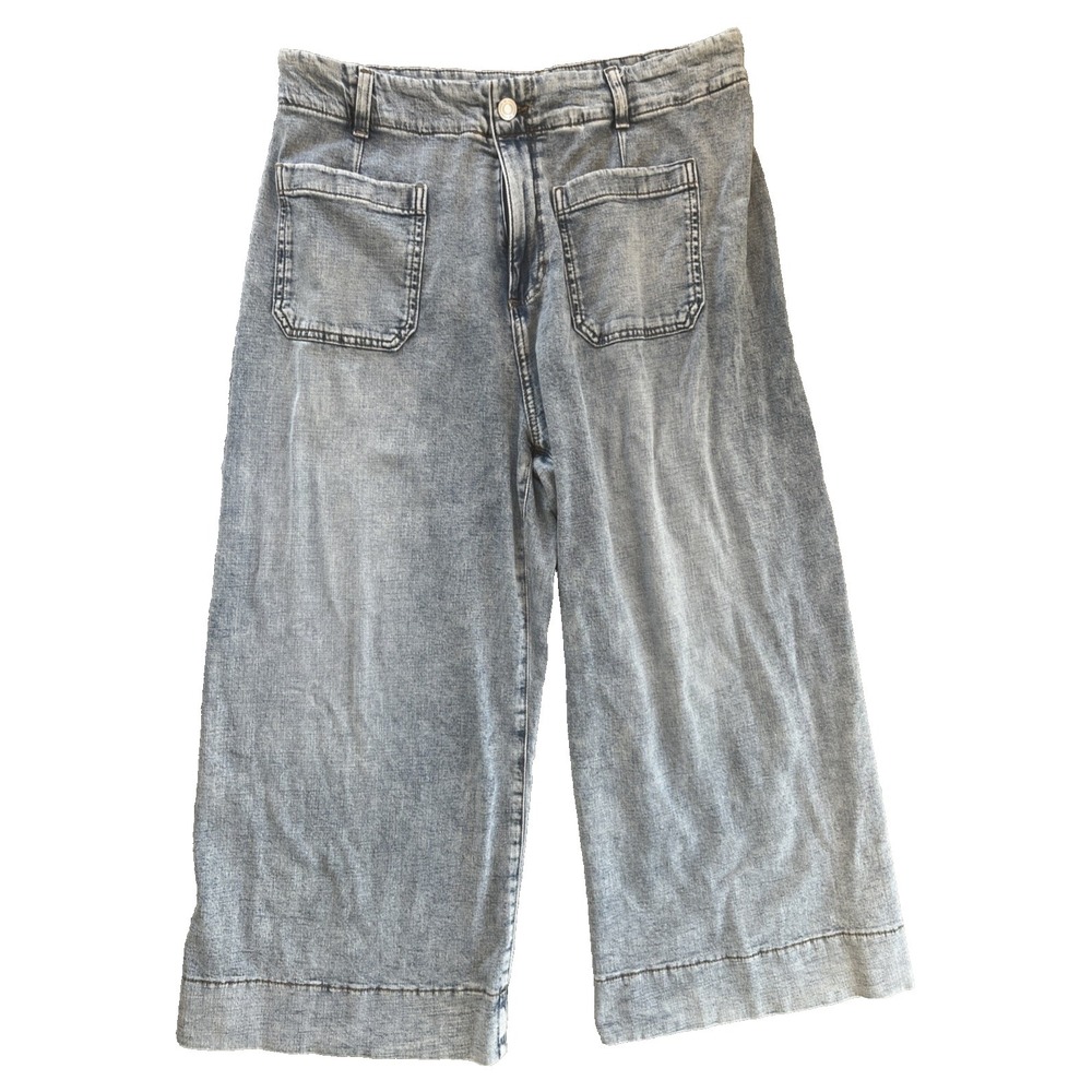 Wide Leg Capri Lauren Conrad LC Jeans Women's 16W Blue Stretch Denim Light Wash